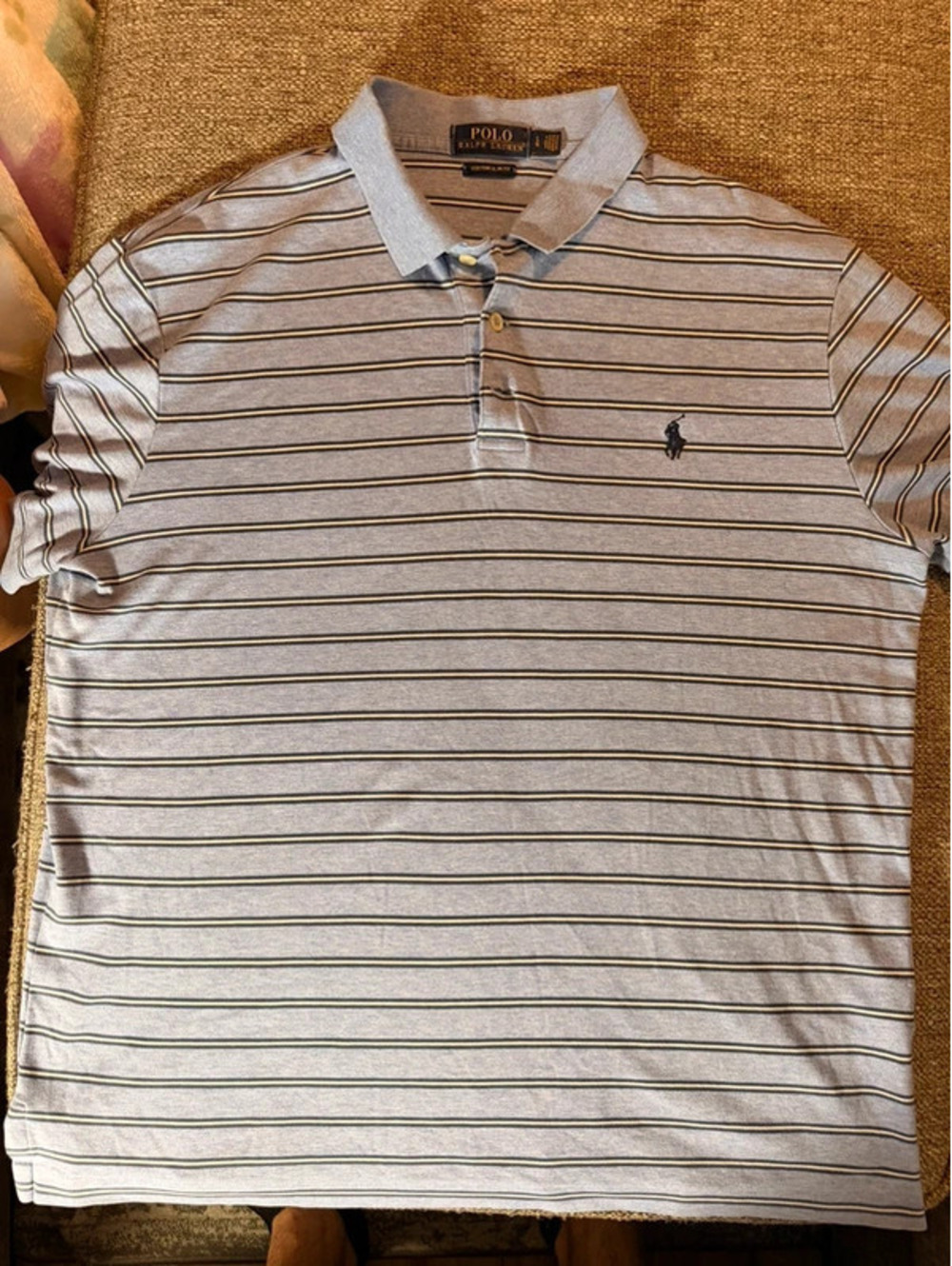 Polo Ralph Lauren Custom Slim Fit Striped Polo Shirt Men’s XL Blue Pony